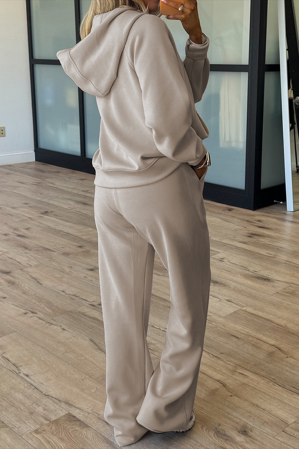 Stacey B's Jet Stream Half Zip Thumbhole Sleeve Hoodie Active Pants 2pcs Outfit