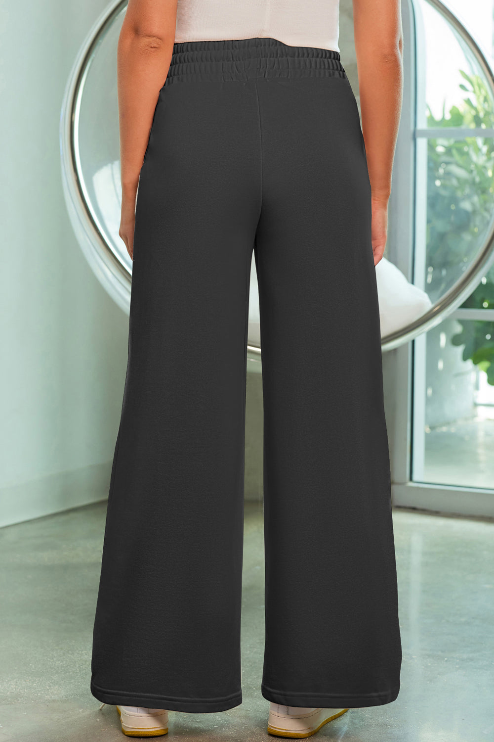 Stacey B's Drawstring Wide Leg Pants with Pockets