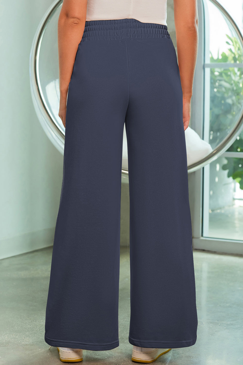 Stacey B's Drawstring Wide Leg Pants with Pockets