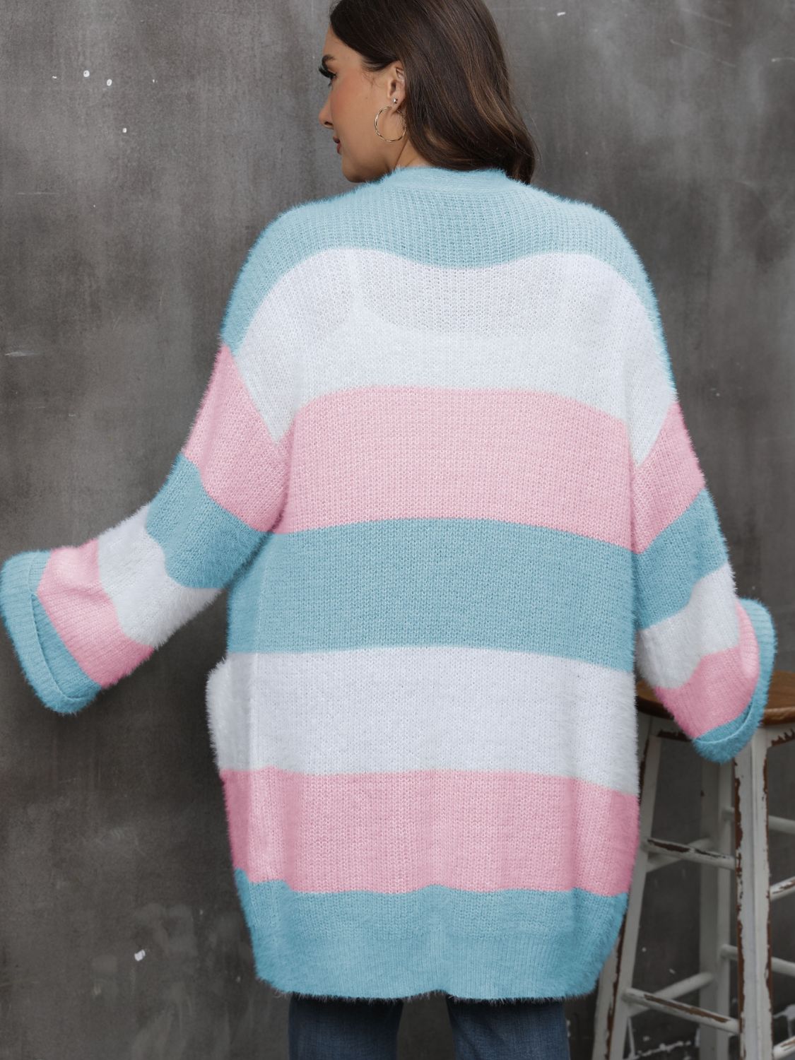 Stacey B's Open Front Long Sleeve Cardigan