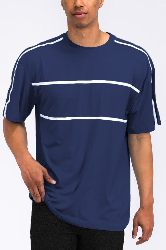 Stacey B's Round Neck Tape Stripe T Shirt