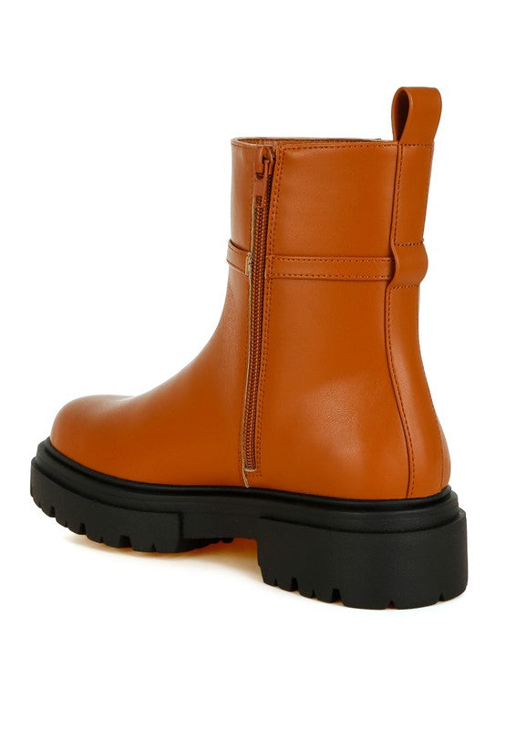 Stacey B's Corsac Buckle Belt Ankle Boots