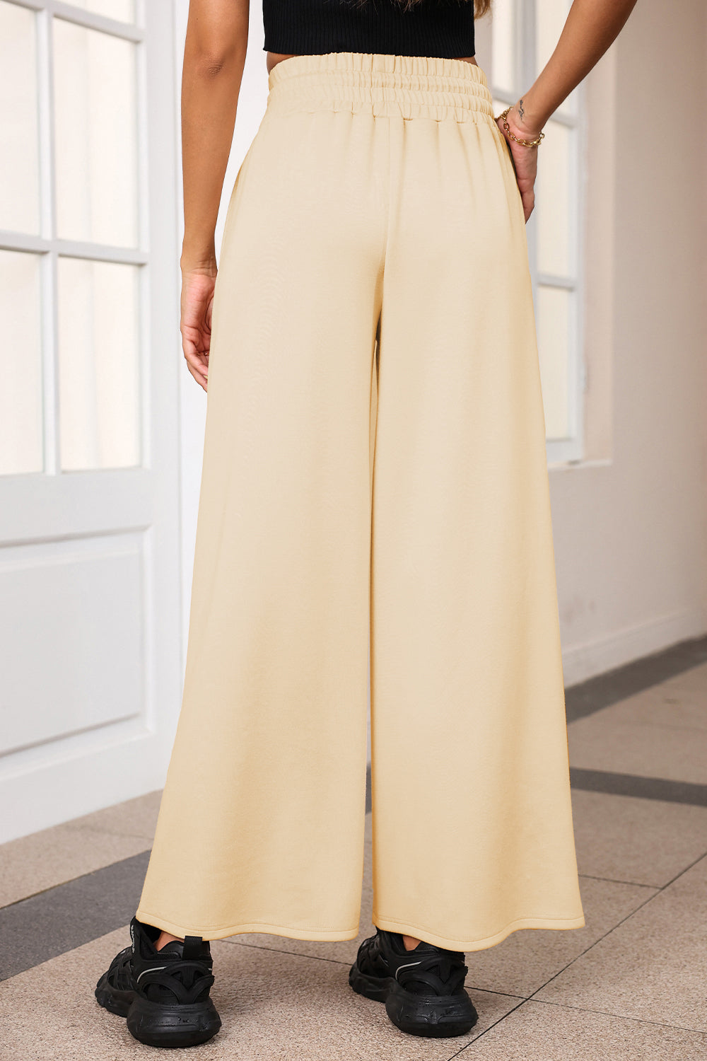 Stacey B's Drawstring Wide Leg Pants with Pockets