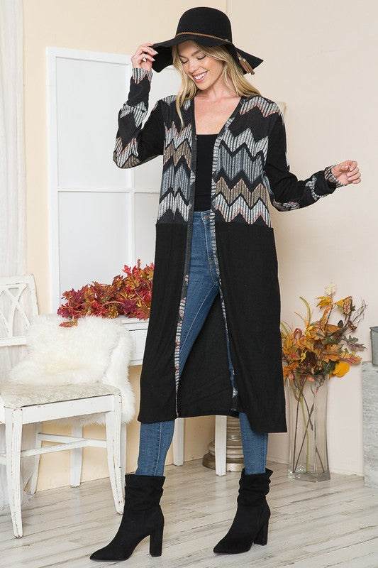 Stacey B's Mixed Media Maxi Cardigan