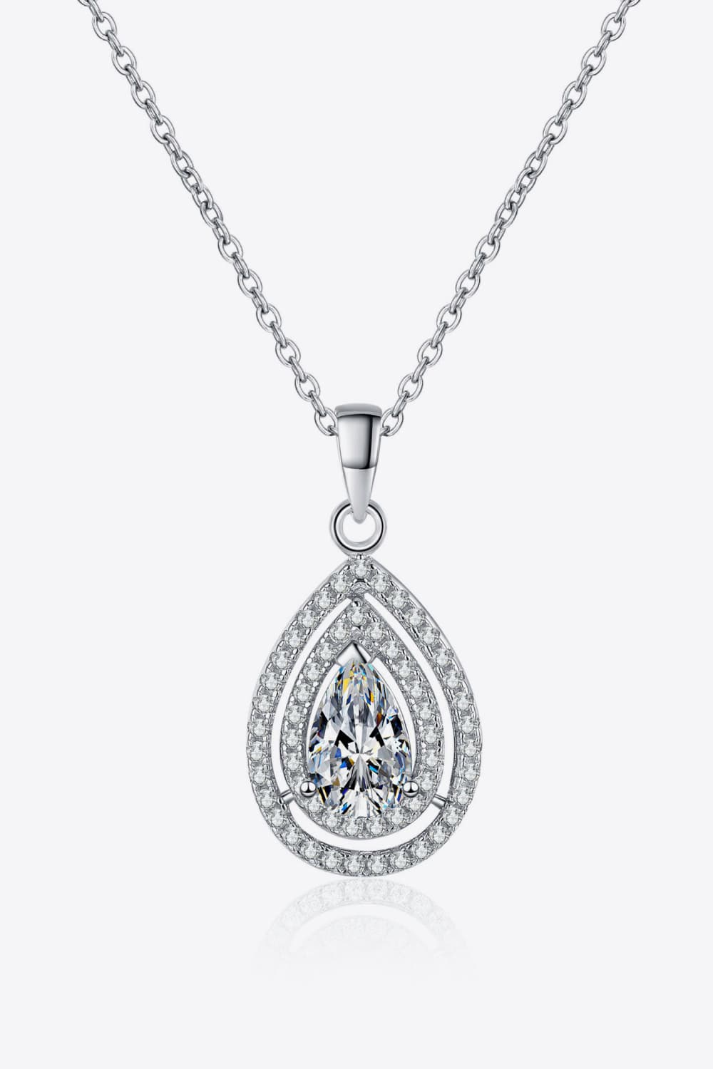Stacey B's 1 Carat Moissanite Teardrop Pendant Necklace