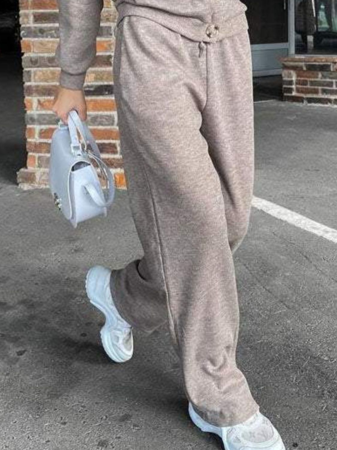 Stacey B's Full Size Button Up Long Sleeve Top and Pants Set