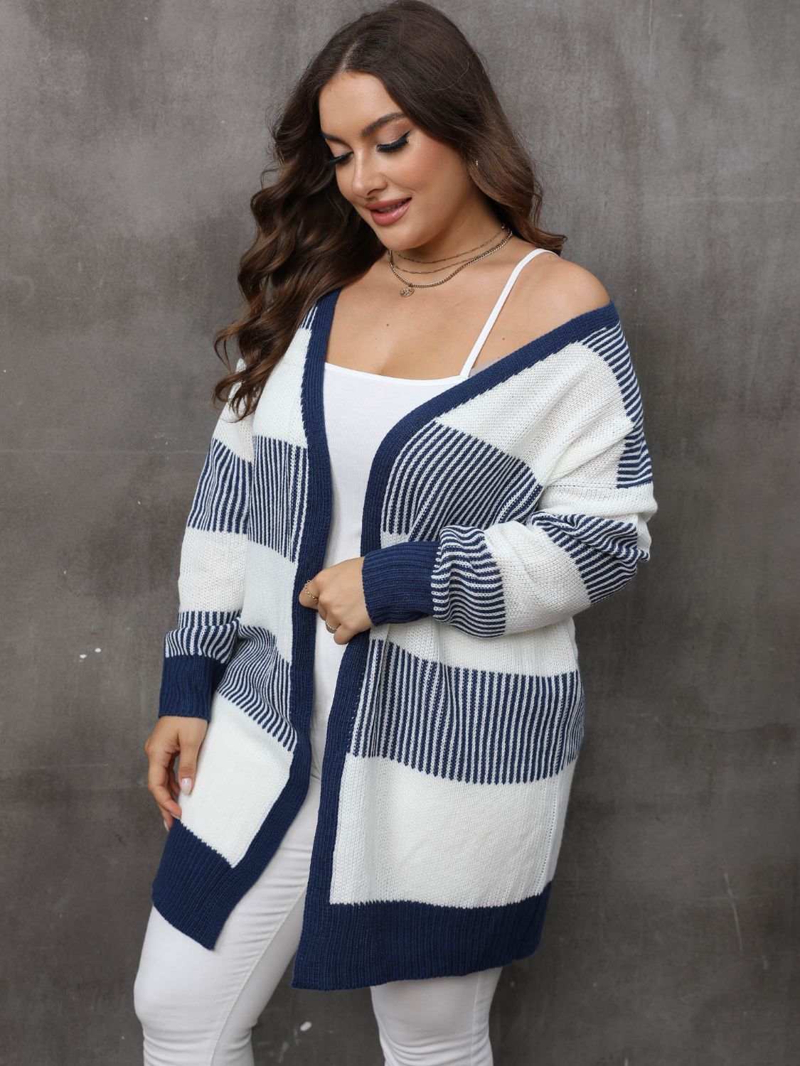 Stacey B's Open Front Long Sleeve Cardigan