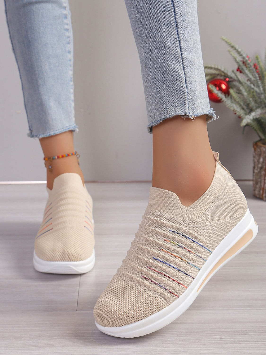 Stacey B's Breathable Mesh Wedge Sneakers