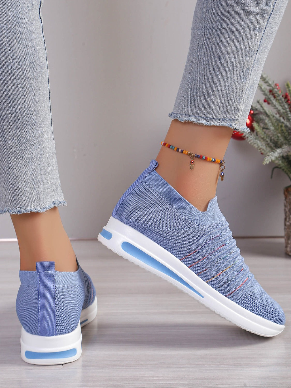 Stacey B's Breathable Mesh Wedge Sneakers