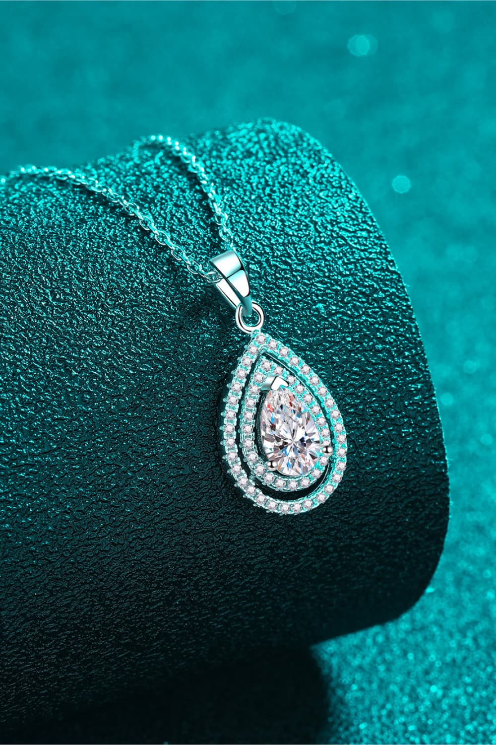 Stacey B's 1 Carat Moissanite Teardrop Pendant Necklace