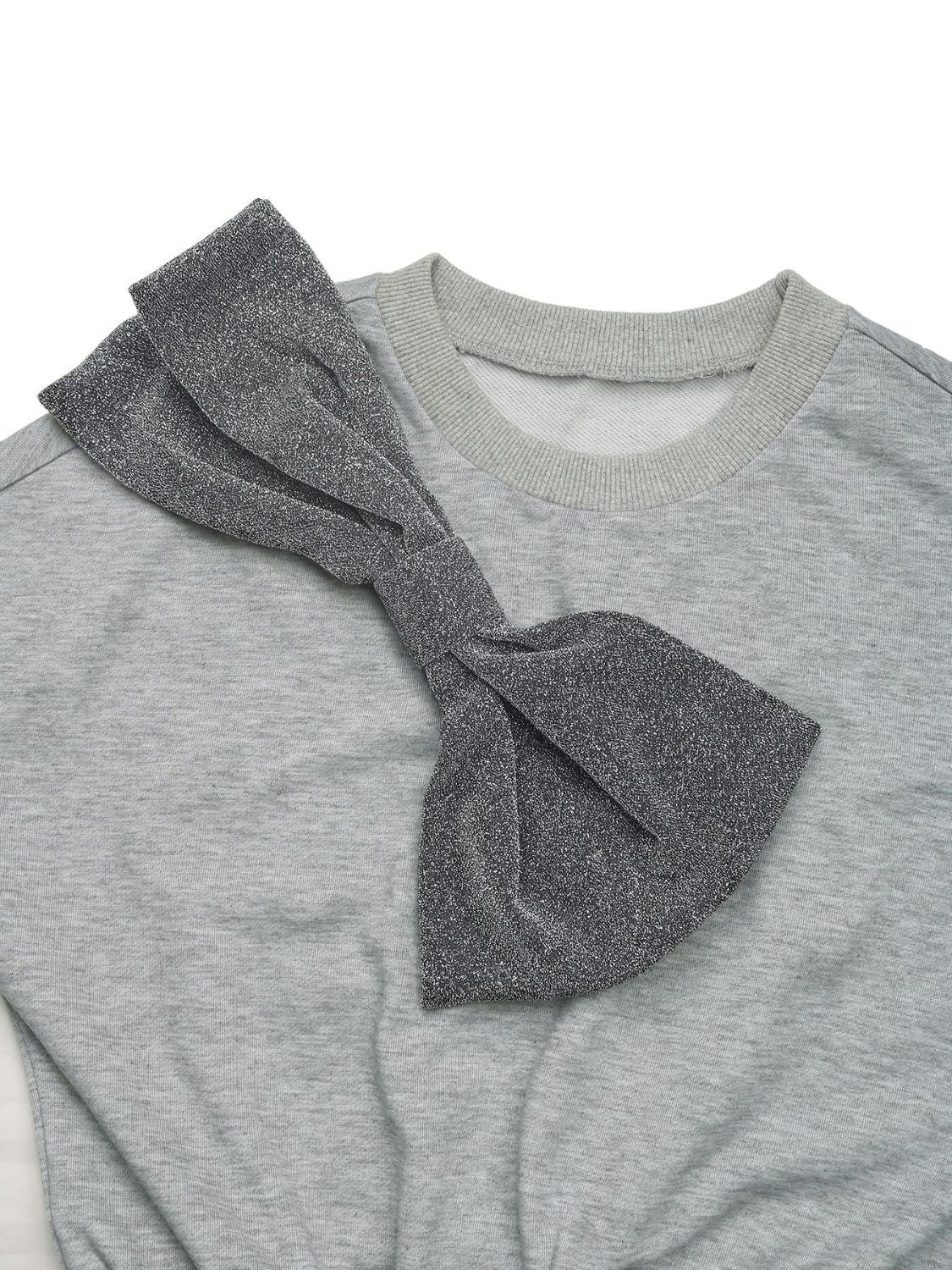 Stacey B's Perfee Bow Dropped Shoulder Long Sleeve Mini Dress