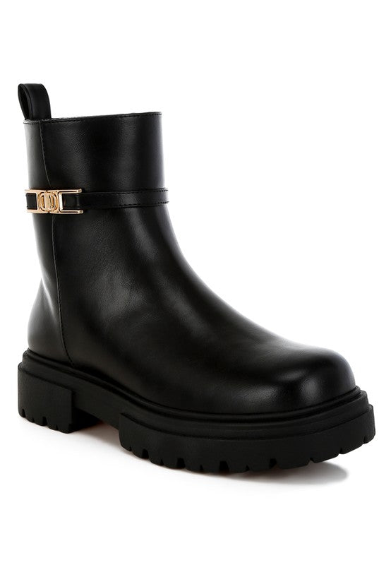 Stacey B's Corsac Buckle Belt Ankle Boots