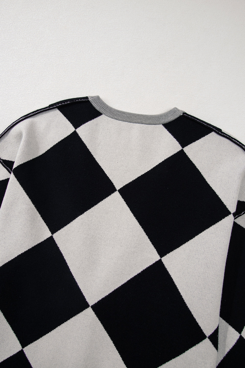Stacey B's Black Colorblock Drop Shoulder Buttoned Loose Cardigan