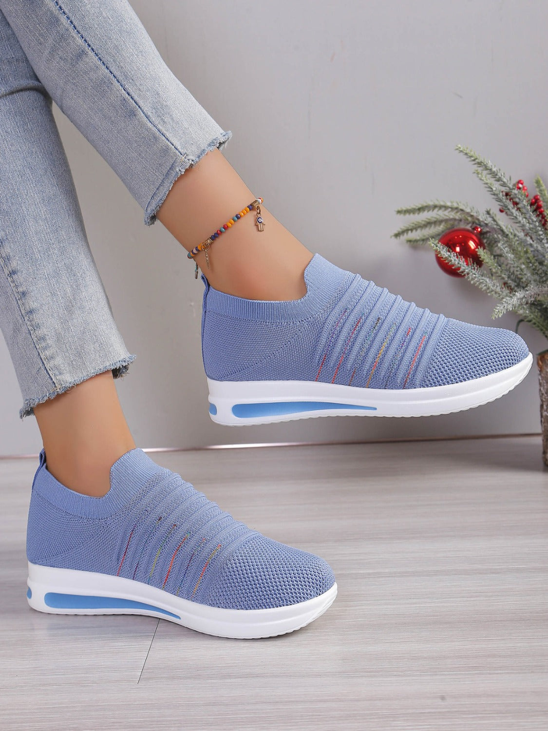 Stacey B's Breathable Mesh Wedge Sneakers