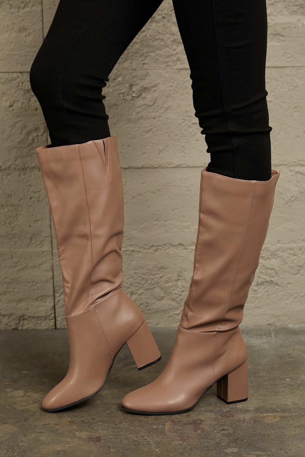 Stacey B's East Lion Corp Block Heel Knee High Boots