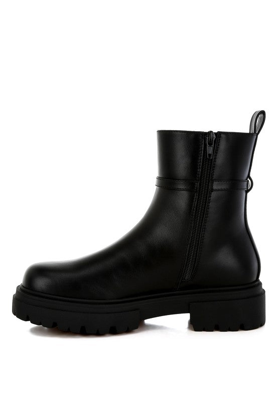 Stacey B's Corsac Buckle Belt Ankle Boots