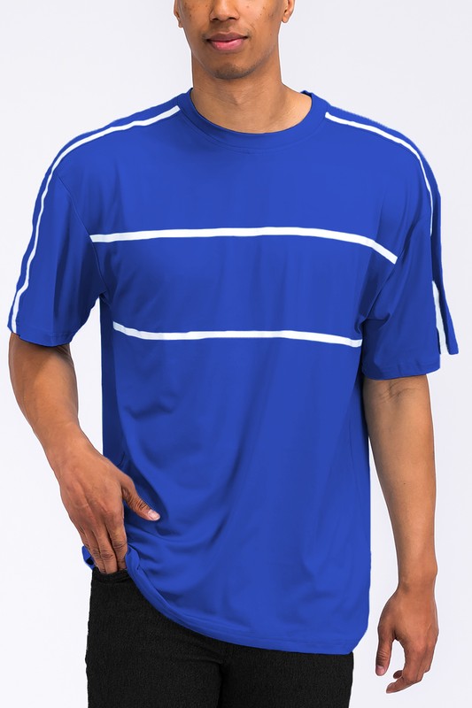 Stacey B's Round Neck Tape Stripe T Shirt