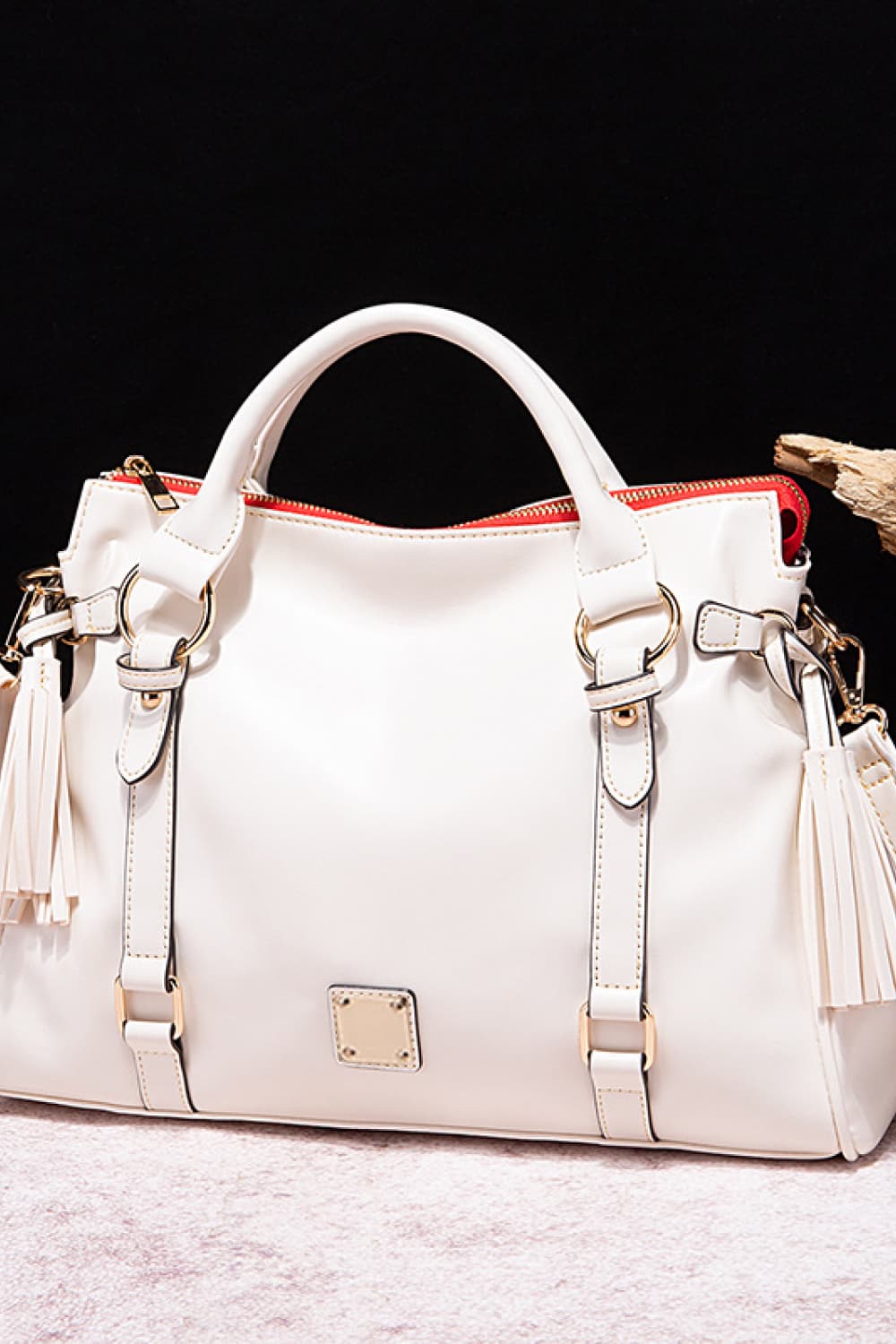 Stacey B's PU Leather Handbag with Tassels