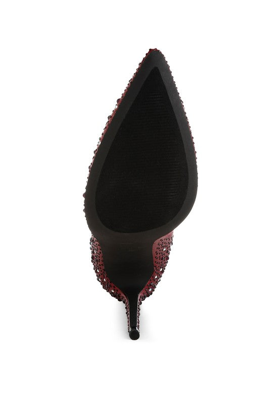 Stacey B's Lobelia Rhinestones Embellished Stiletto Boots