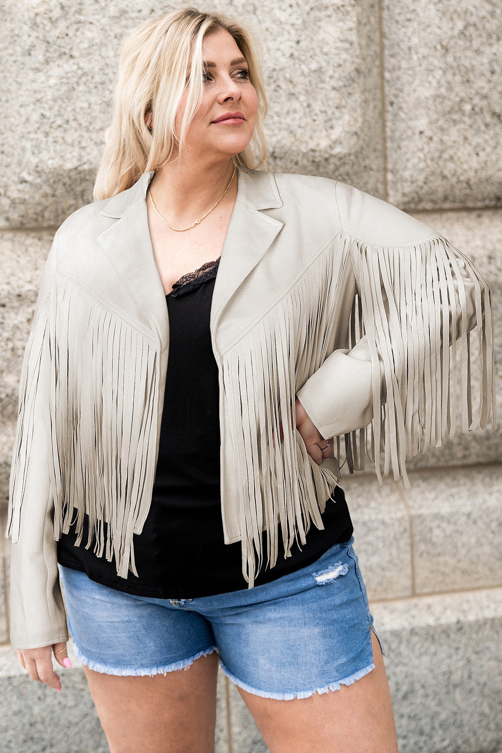 Stacey B's Fringe Open Front Jacket