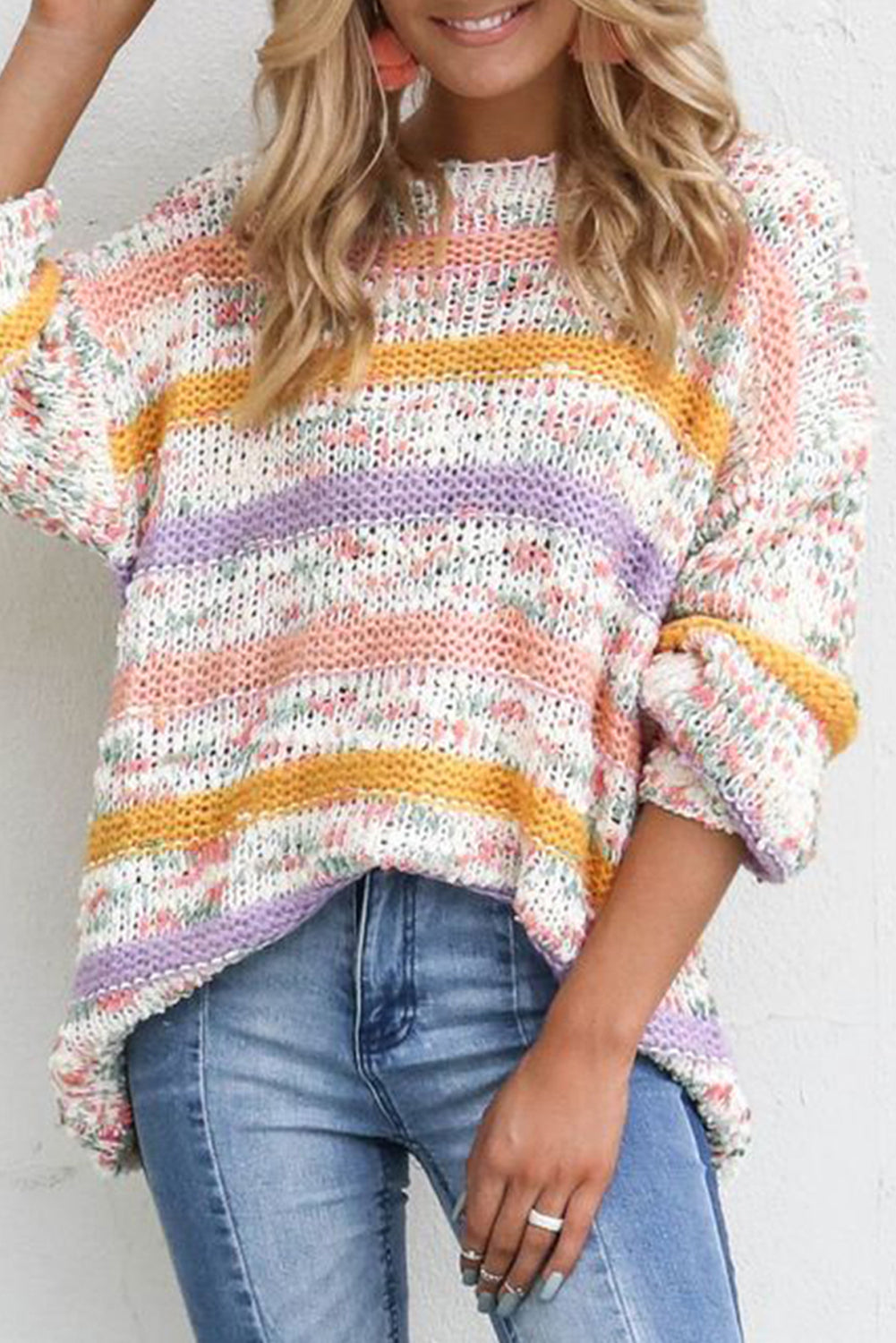 Stacey B's Black Colorblock Drop Shoulder Buttoned Loose Cardigan