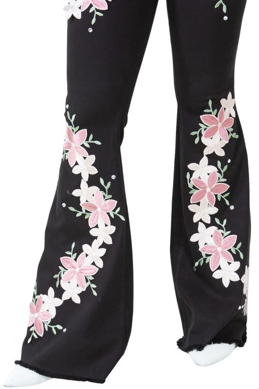 Stacey B's Angela Bell Bottom Jean in Black-Inseam 30