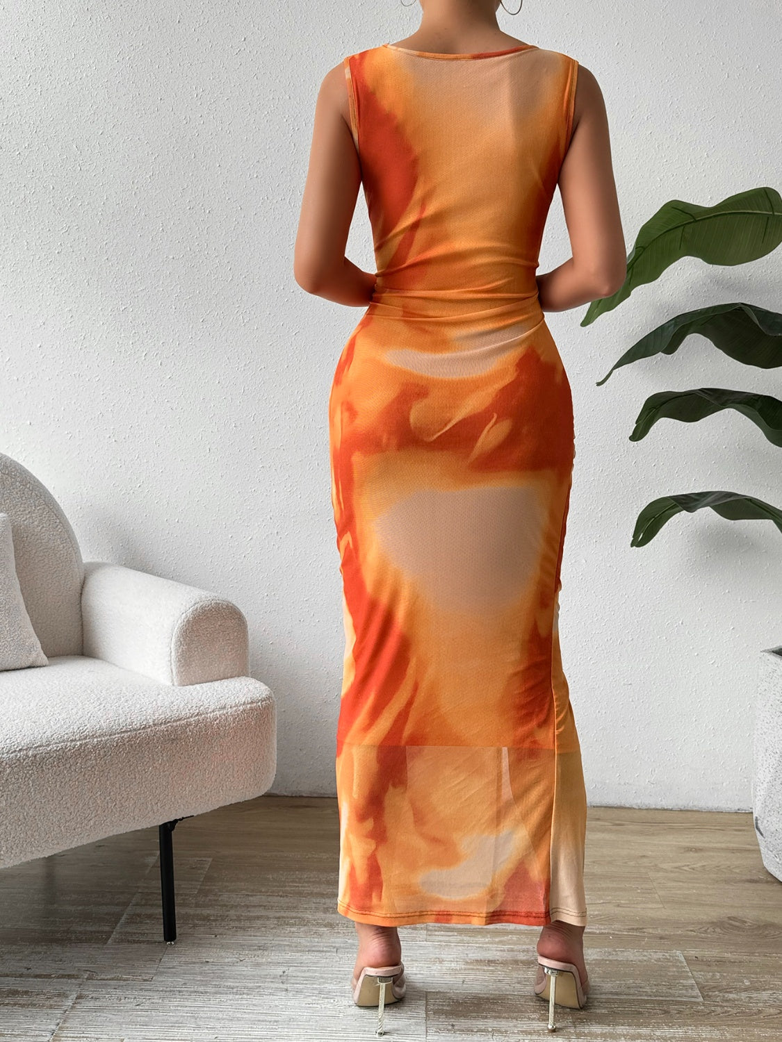 Stacey B's Slit Round Neck Midi Tank Dress