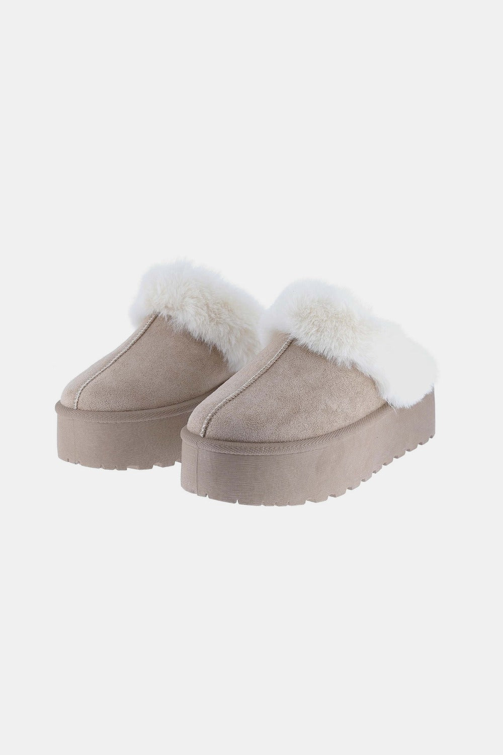 Stacey B's Thick Bottom Fur Trim Snow Slippers