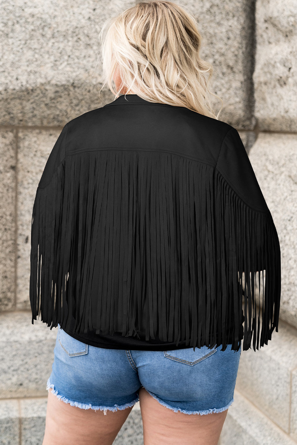 Stacey B's Fringe Open Front Jacket