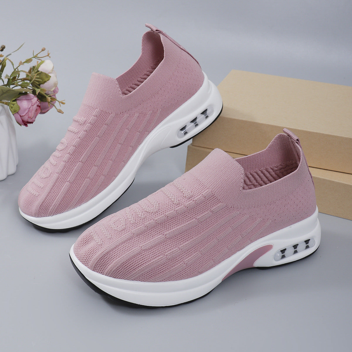 Stacey B's Round Toe Knit Detail Slip On