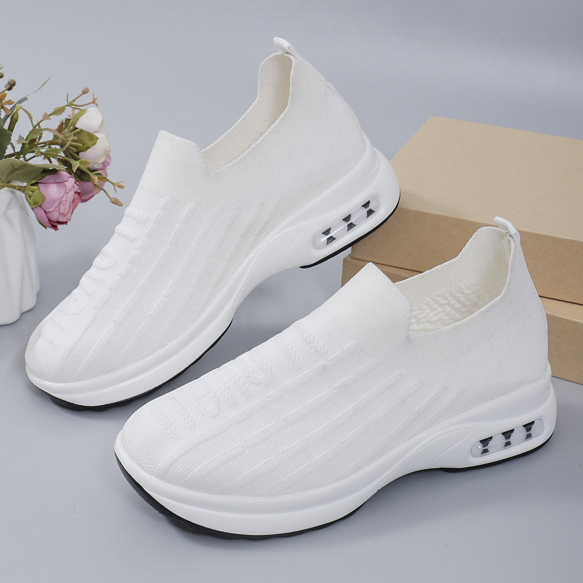Stacey B's Round Toe Knit Detail Slip On