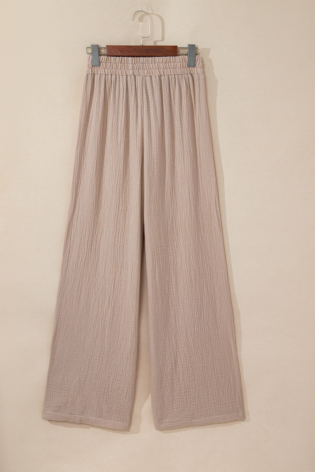Stacey B's Smoke Gray Textured Loose Fit Drawstring High Waist Pants