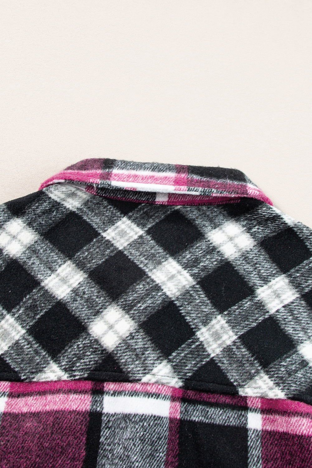 Stacey B's Black Plaid Colorblock Loose Shacket