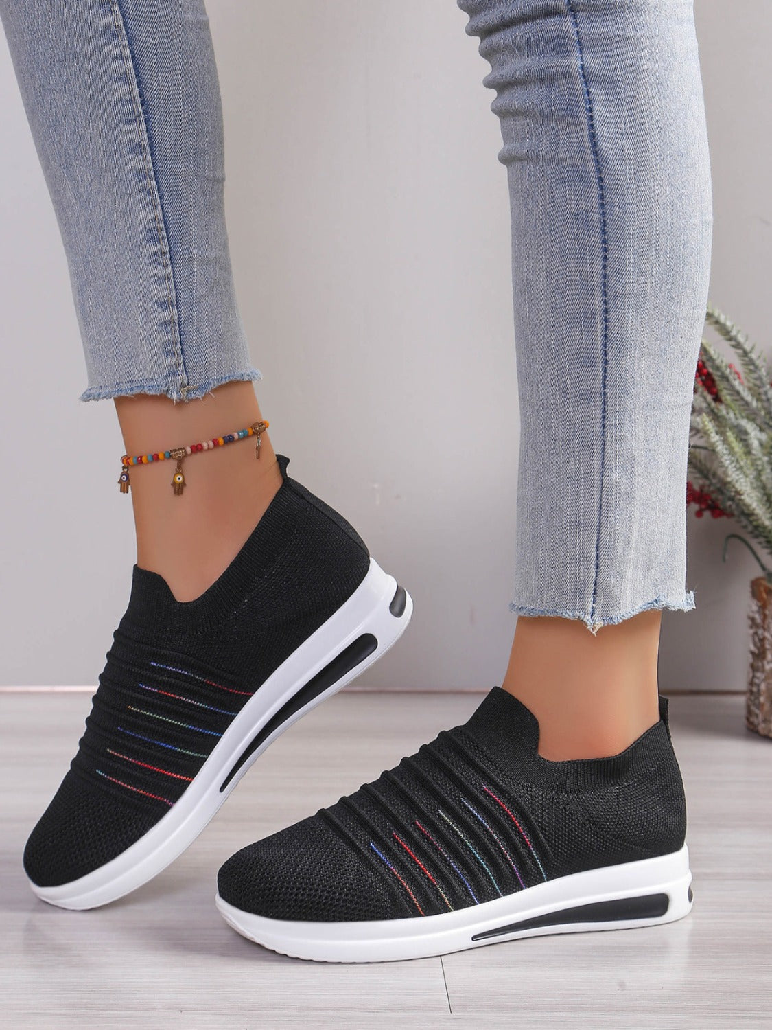 Stacey B's Breathable Mesh Wedge Sneakers
