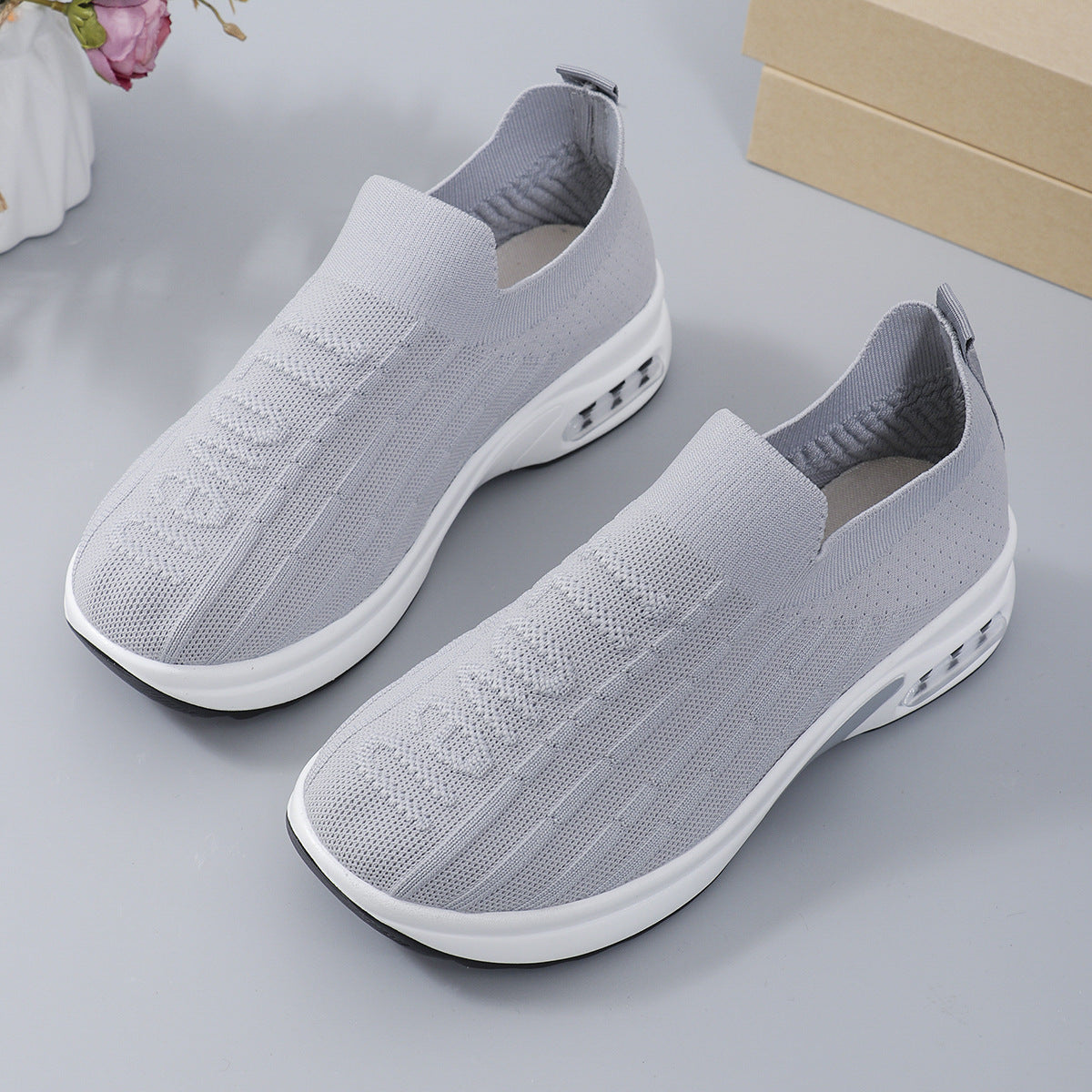 Stacey B's Round Toe Knit Detail Slip On