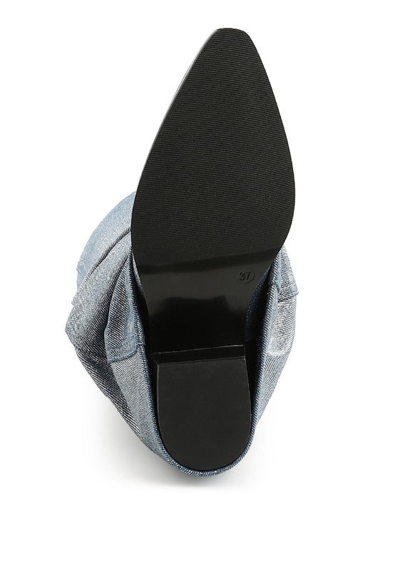 Stacey B's Capella Fold-Over Slouchy Denim Boot