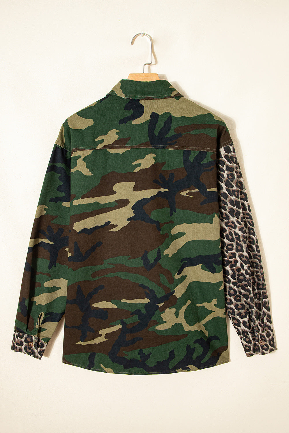 Stacey B's Brown Leopard Camo Patchwork Oversize Shacket