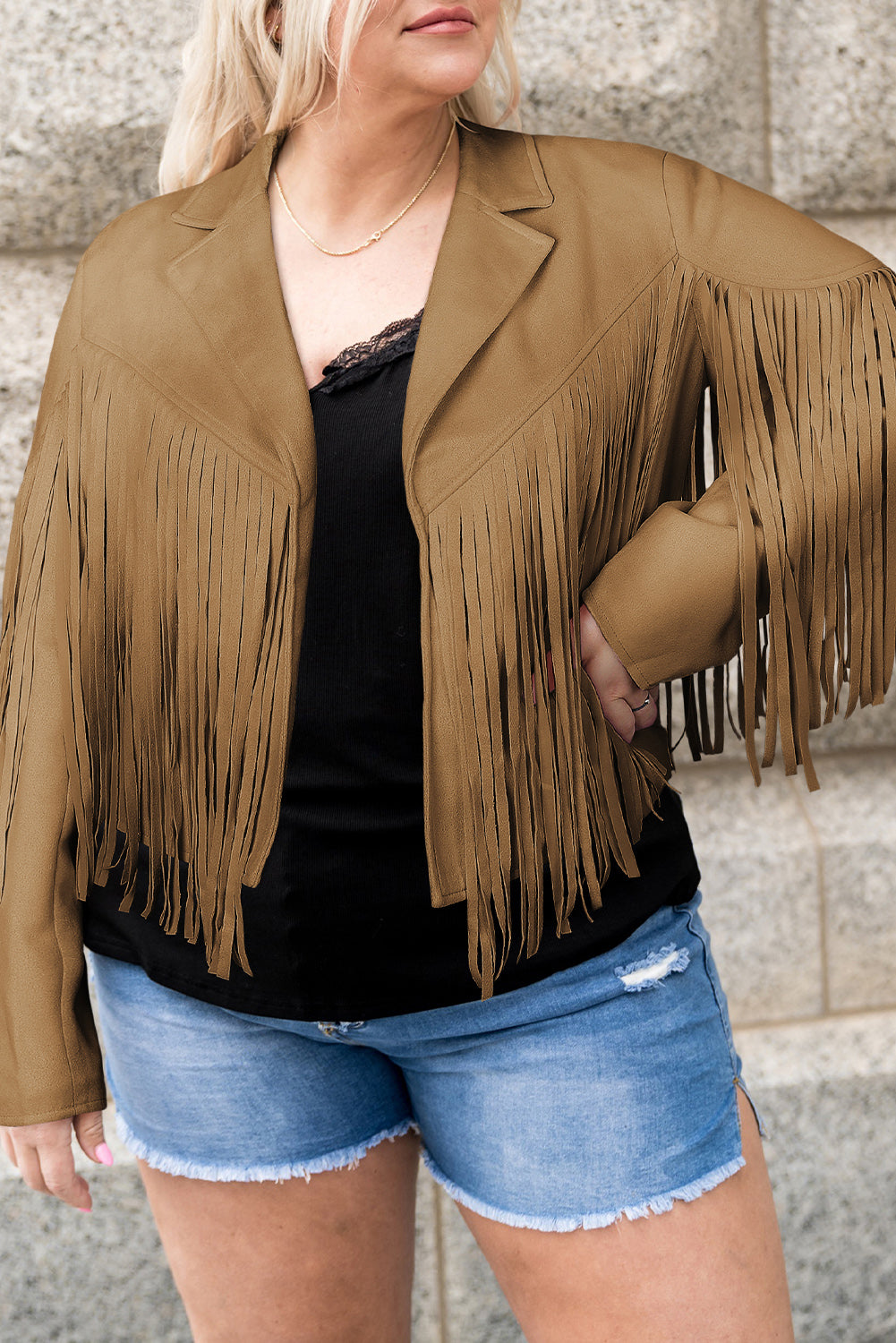 Stacey B's Fringe Open Front Jacket