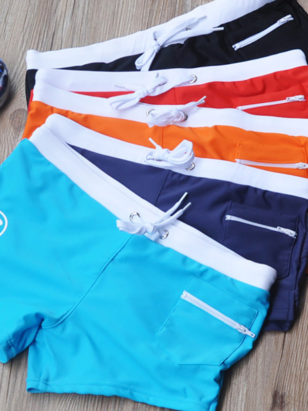 Stacey B's Men's Fashion Fit Front Stripe Pocket Quick Dry Nylon Hot Spring Swim Shorts