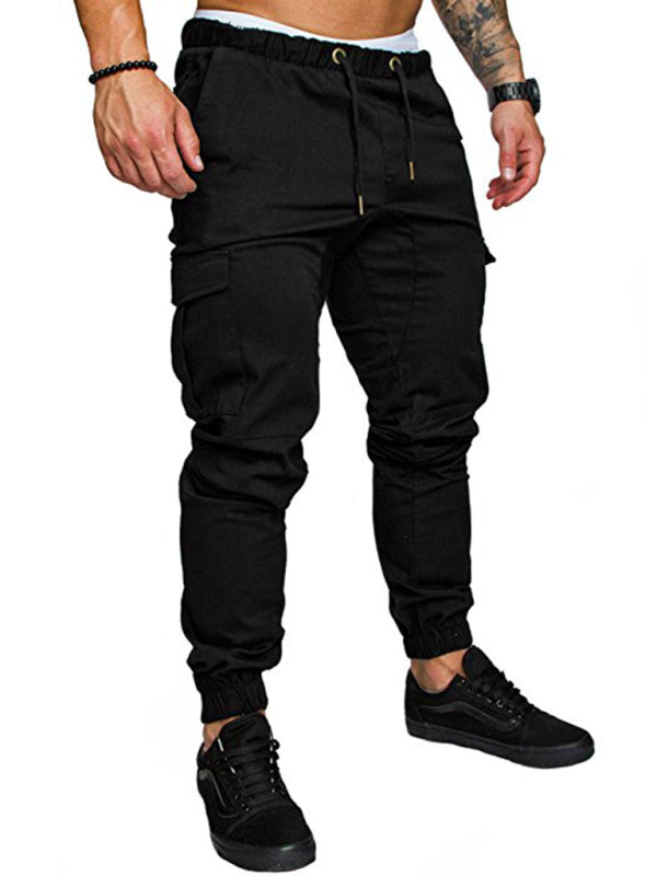 Stacey B's Men's Solid Color Casual Tether Elastic Sports Baggies Men's Trousers