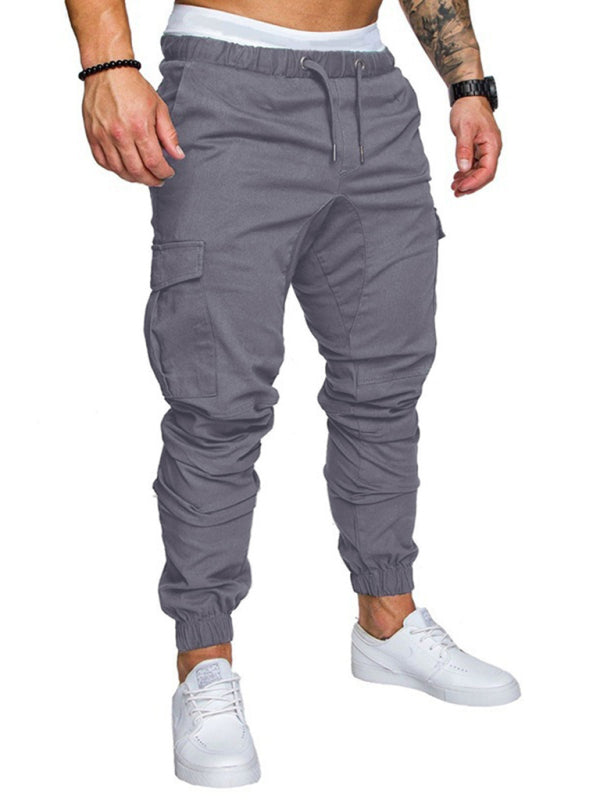 Stacey B's Men's Solid Color Casual Tether Elastic Sports Baggies Men's Trousers