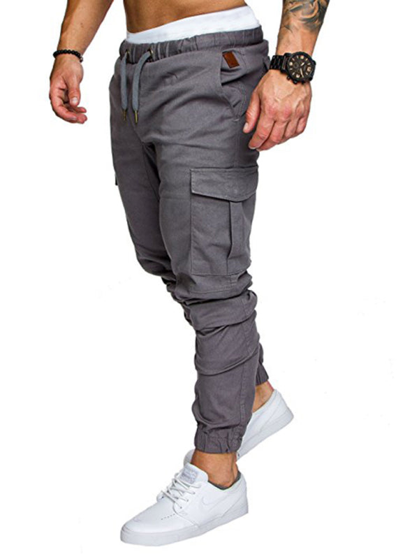 Stacey B's Men's Solid Color Casual Tether Elastic Sports Baggies Men's Trousers