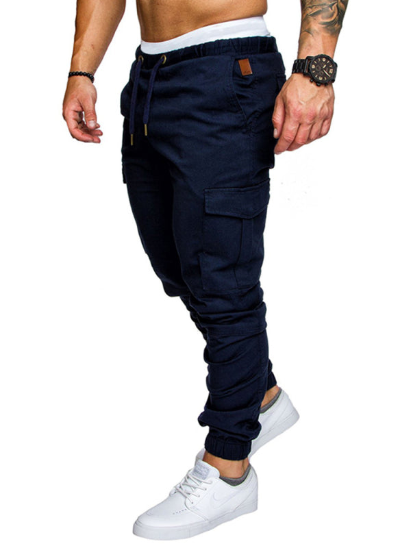 Stacey B's Men's Solid Color Casual Tether Elastic Sports Baggies Men's Trousers