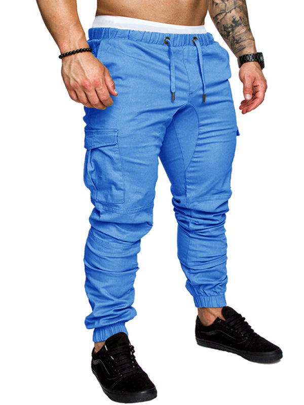 Stacey B's Men's Solid Color Casual Tether Elastic Sports Baggies Men's Trousers