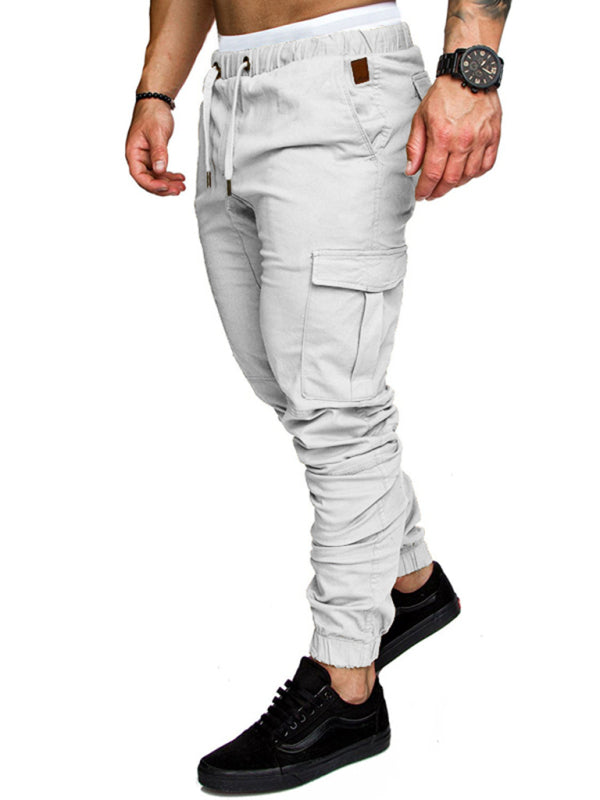 Stacey B's Men's Solid Color Casual Tether Elastic Sports Baggies Men's Trousers