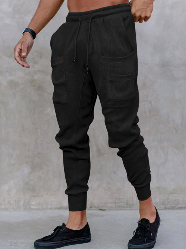 Stacey B's Men's new sports pants, loose legged, multi-pocket casual trousers