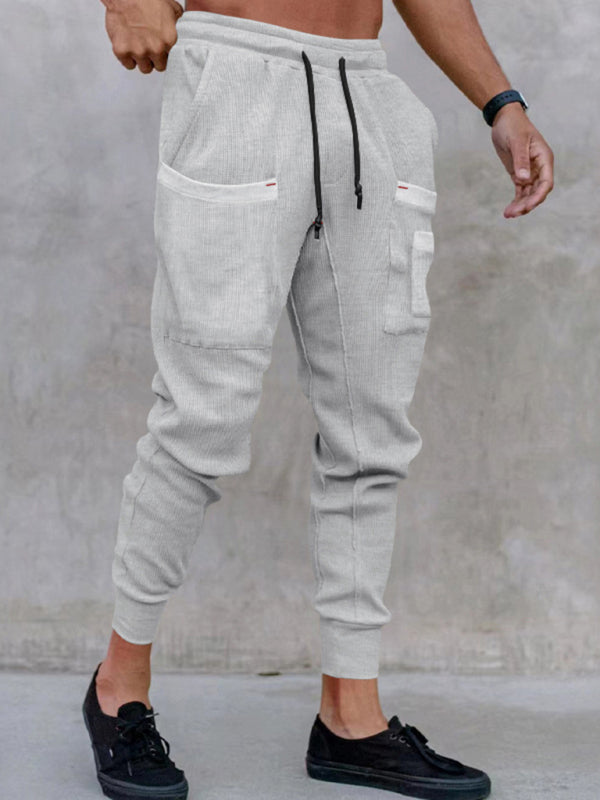 Stacey B's Men's new sports pants, loose legged, multi-pocket casual trousers