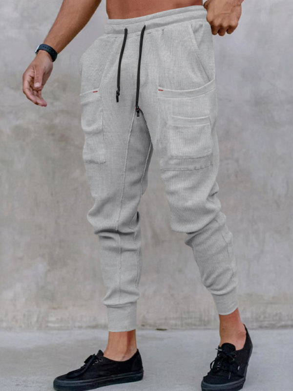 Stacey B's Men's new sports pants, loose legged, multi-pocket casual trousers
