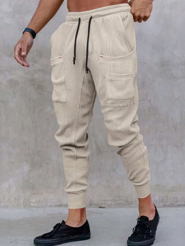 Stacey B's Men's new sports pants, loose legged, multi-pocket casual trousers