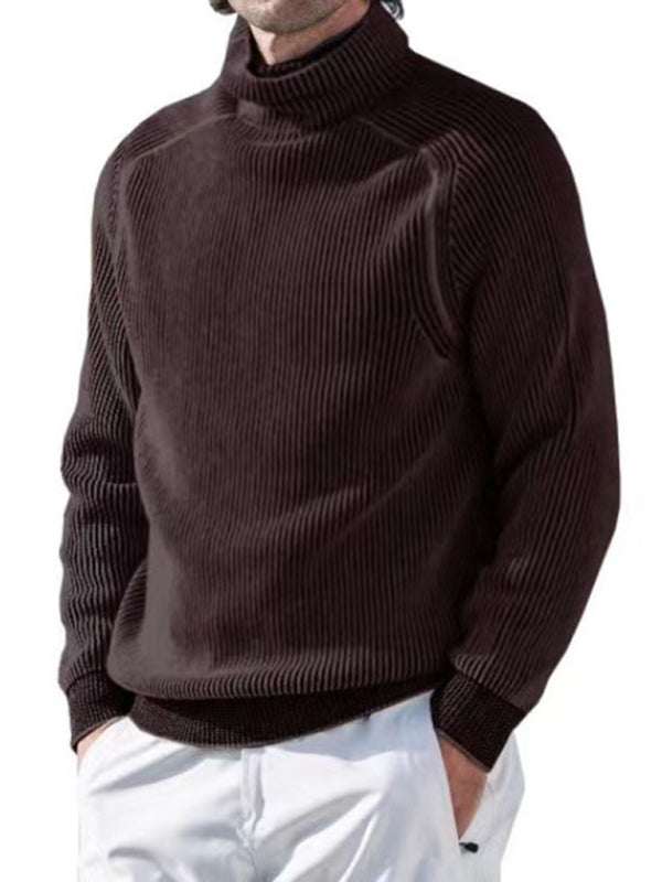 Stacey B's Men's high collar casual long sleeve knitted top